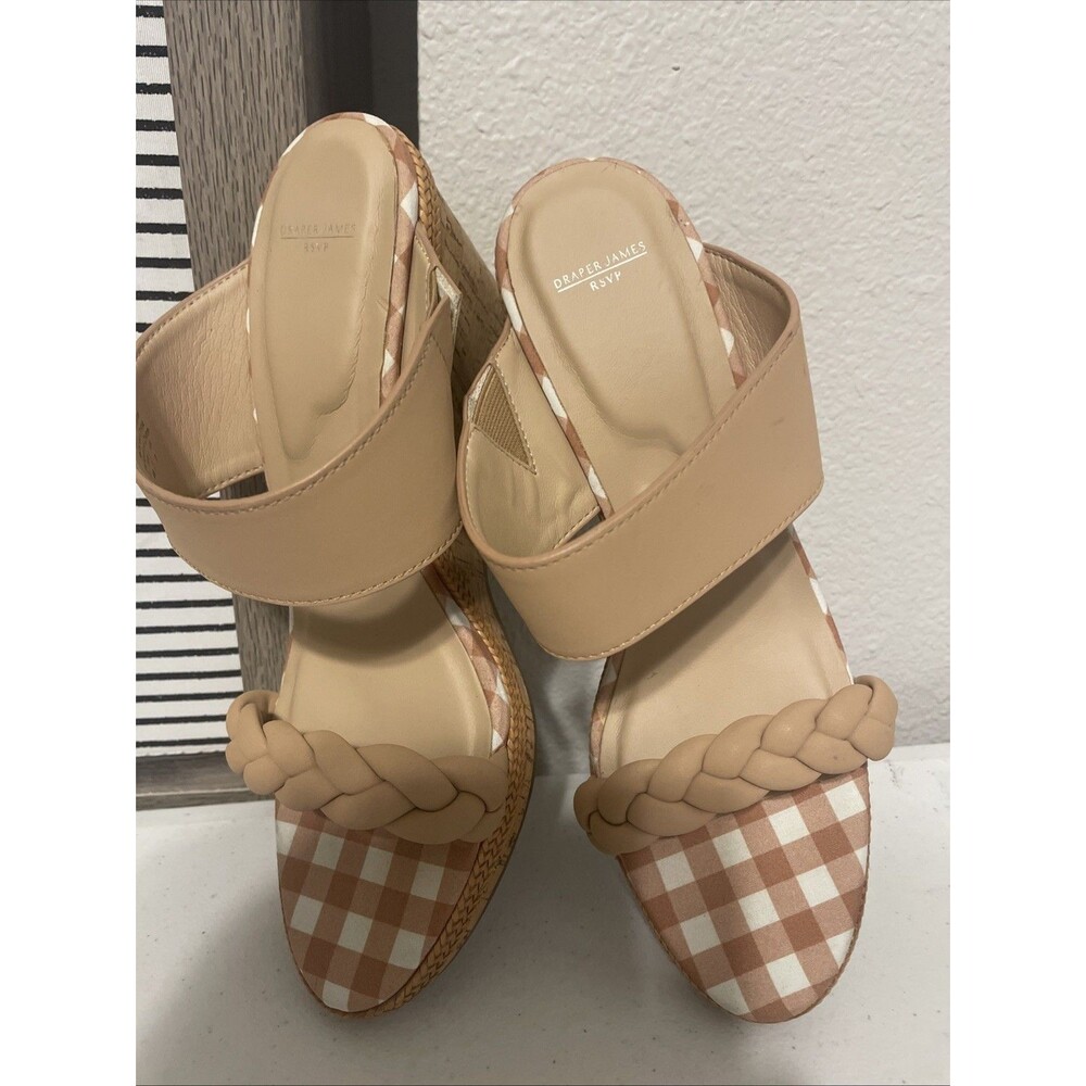 Draper James Rsvp Women's Charlotte Wedge Slip On Dress Sandals Tan Size:9 112U